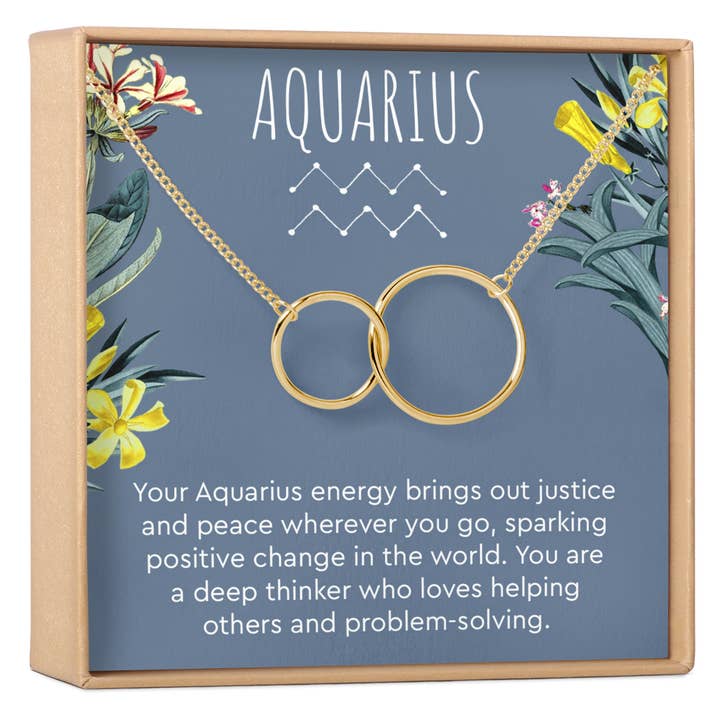Aquarius Zodiac Gift Necklace for wholesale by Dear Ava