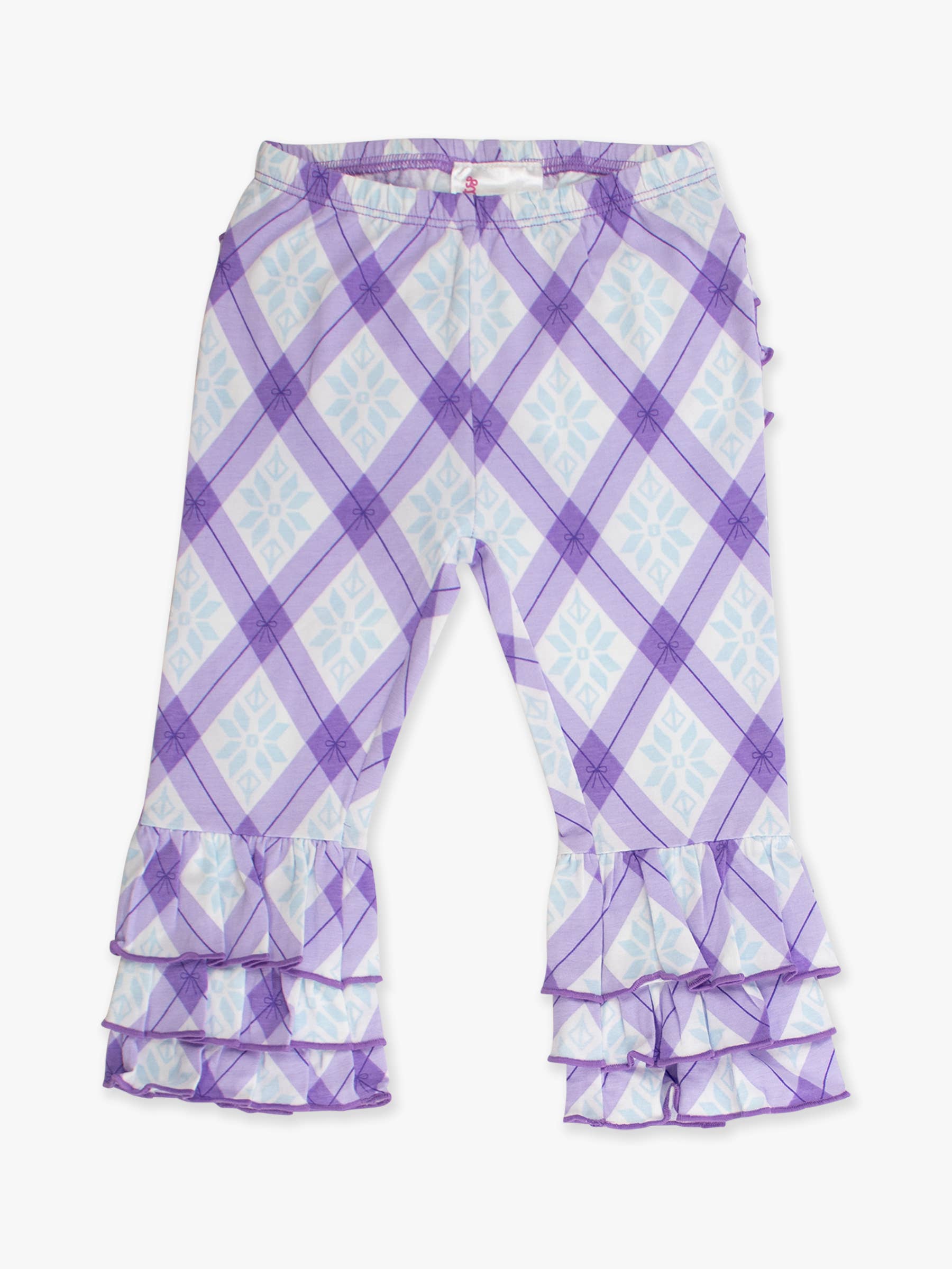 Blanc Pantalon évasé à volants en argyle enchanté violet pour bébé fille en vente sur Faire0