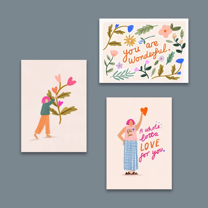 Valentines Pack of 3 for wholesale by Martha Ratcliff Illustration