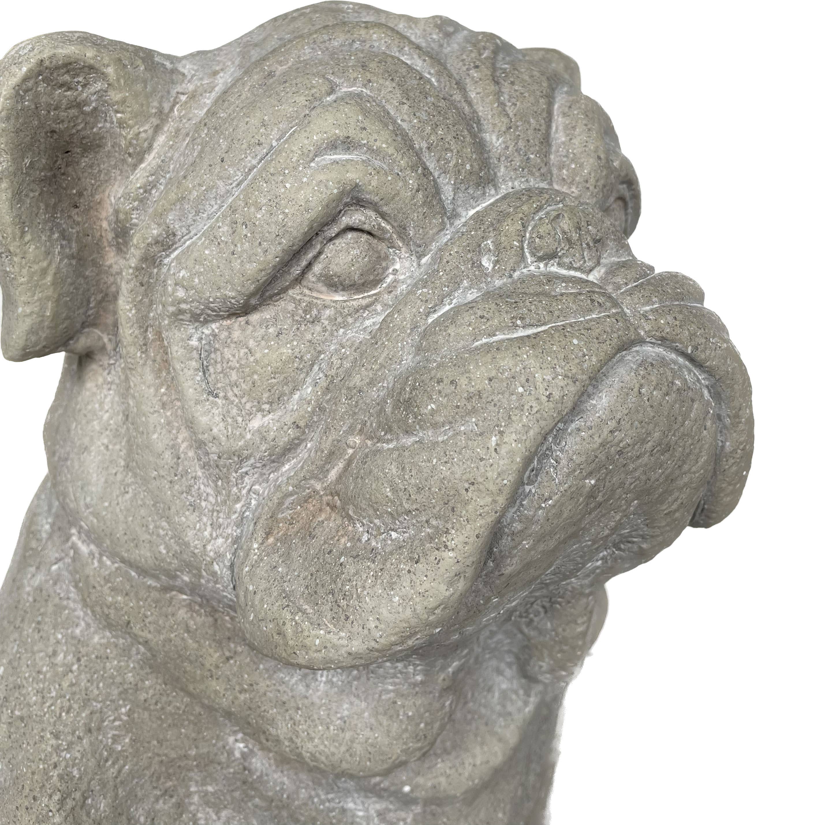 Galt International Company - Wholesale Outdoor Ornament/Decor - Sitting Bulldog Garden
 Resin Statue 16"14