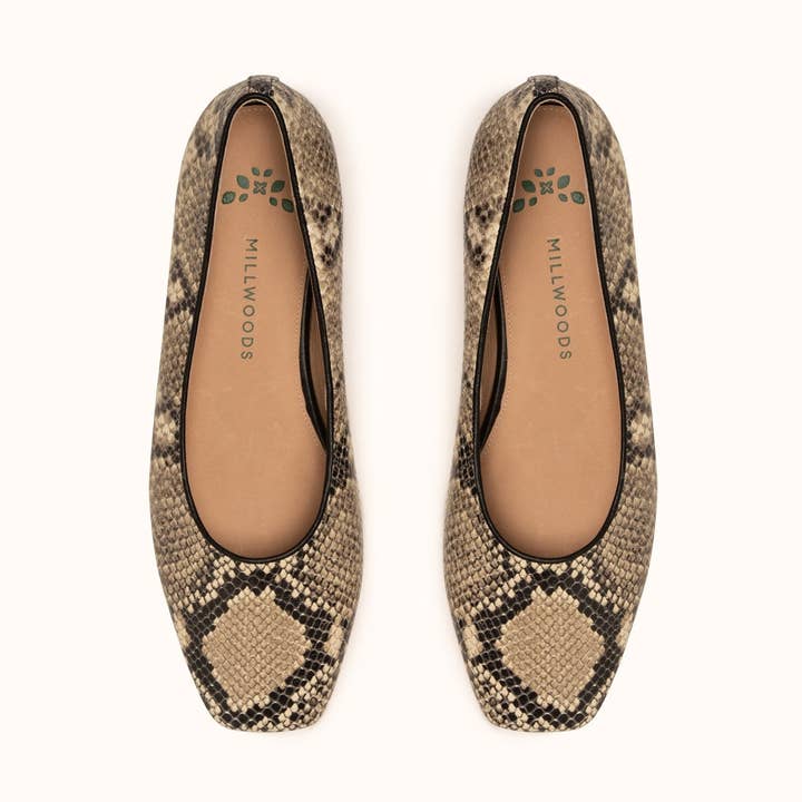 NY Square Ballet Flat - Python för wholesale av Millwoods Shoes