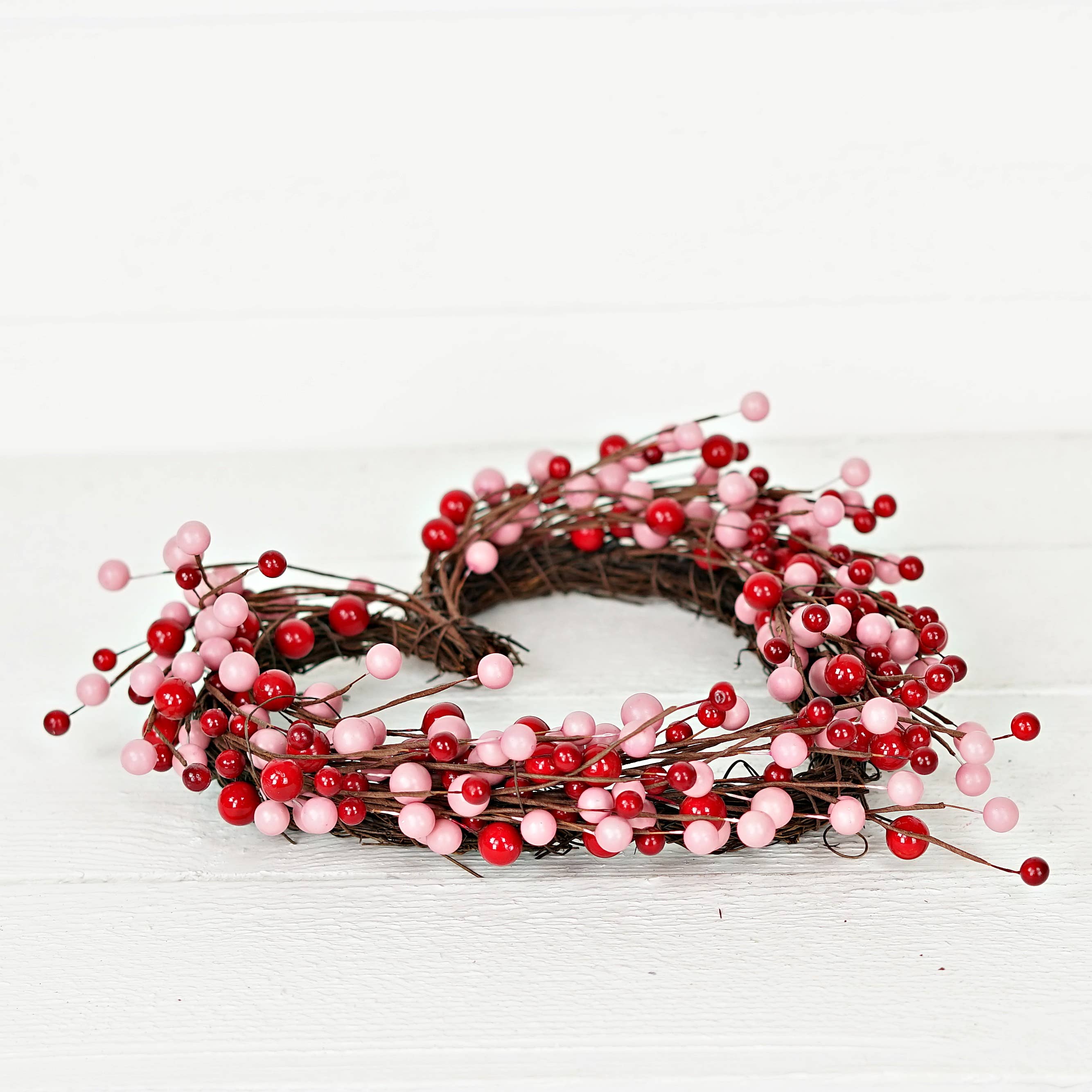 Impressive Enterprises, Inc. - Wholesale Wreath - 31240-12inWx14inL Twig Heart-Red and Pink Berry4