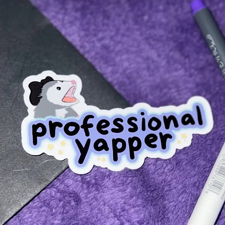 Professional Yapper Possum Sticker | Silly Talking Possum for wholesale by ChaoticPossumDesigns