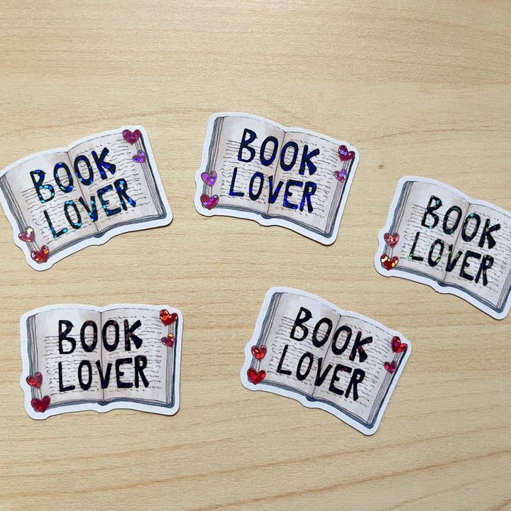The Curious Cactus - Wholesale Sticker - Book Lover Glitter Vinyl Sticker