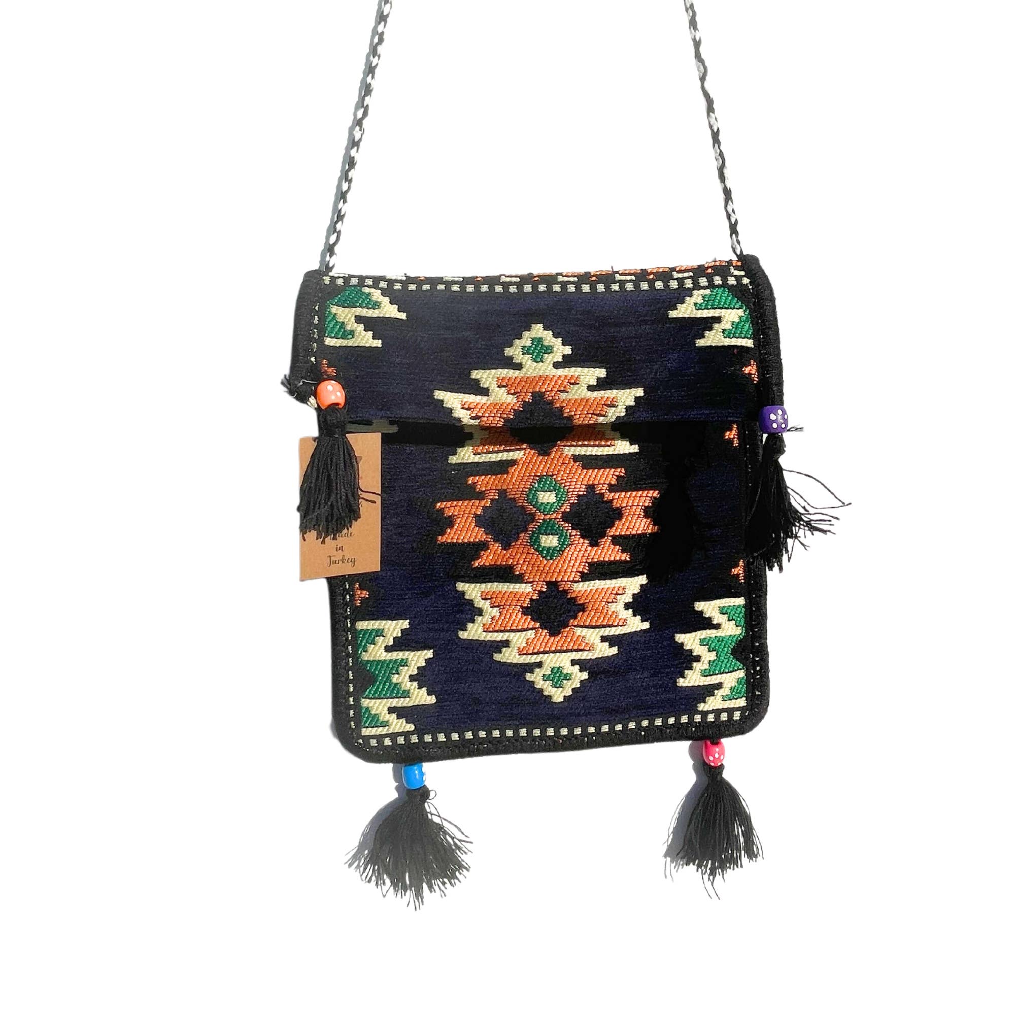 AW Artisan – Engroshandel Crossbodytaske – unisex – Kilim Taske - Mørkeblå0