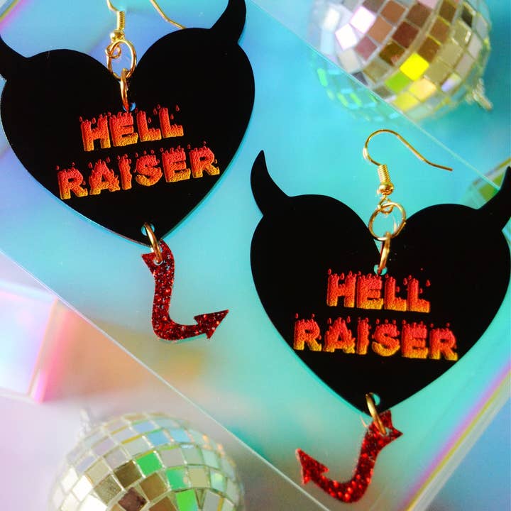 Rebel Disco Designs - Vente Boucles d'oreilles pendantes - Boucles d'oreilles Devil Babe1