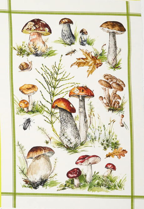 West Coast Handmade - Wholesale Tea Towel - Printed Cotton Tea Towel - Mushrooms5