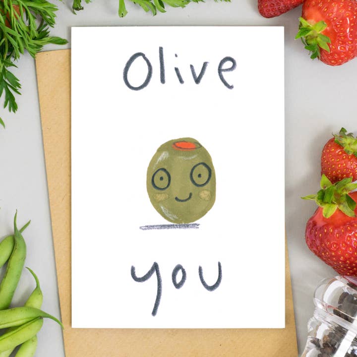 Olive You Card for wholesale by Jo Clark Design