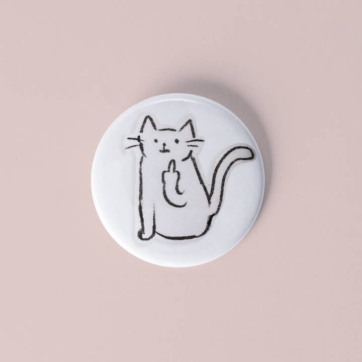 FU Cat Glass Magnet for wholesale by Ashley Frye Studio