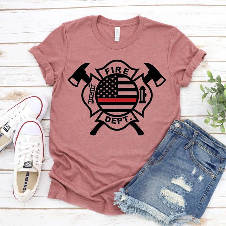 T-shirt Fire Dept - Bella Canvas pour la vente par Printliss