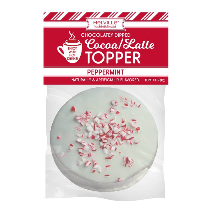 White Chocolate Peppermint Marshmallow Toppers for wholesale by Melville Candy Company