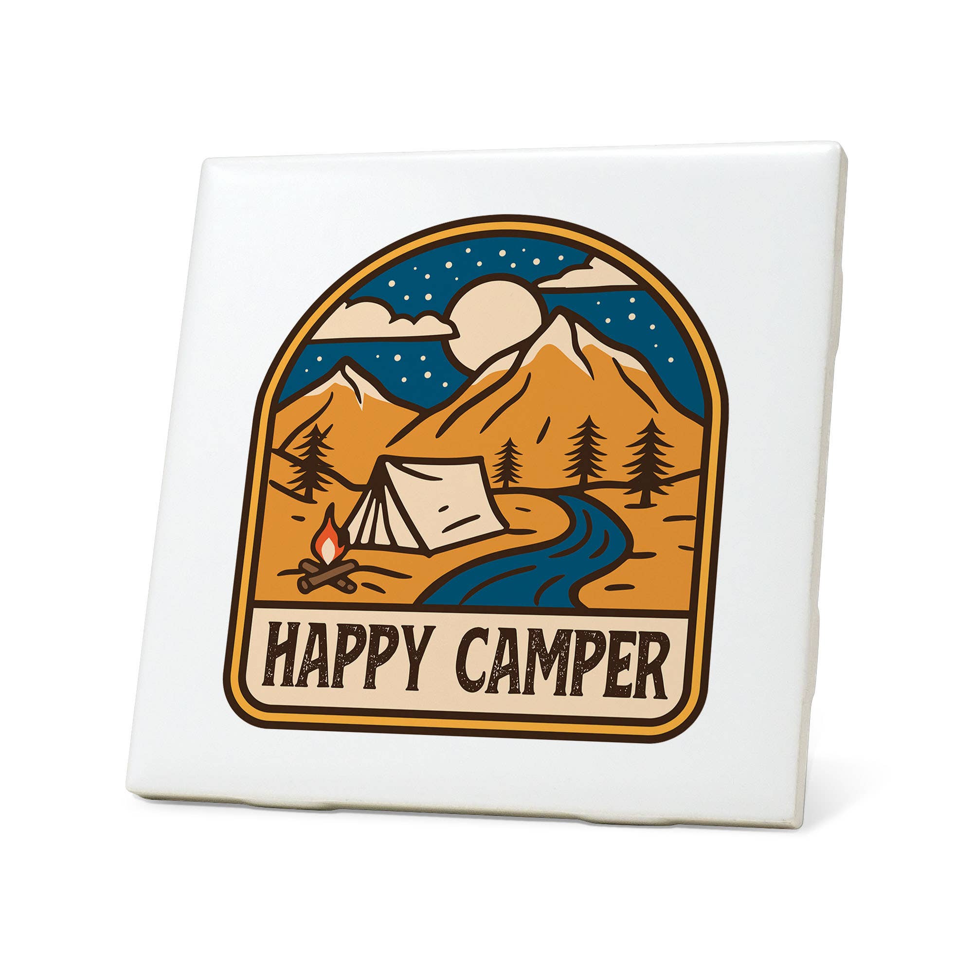 American Brand Studio - Wholesale Coasters - Happy Camper Badge Coaster2