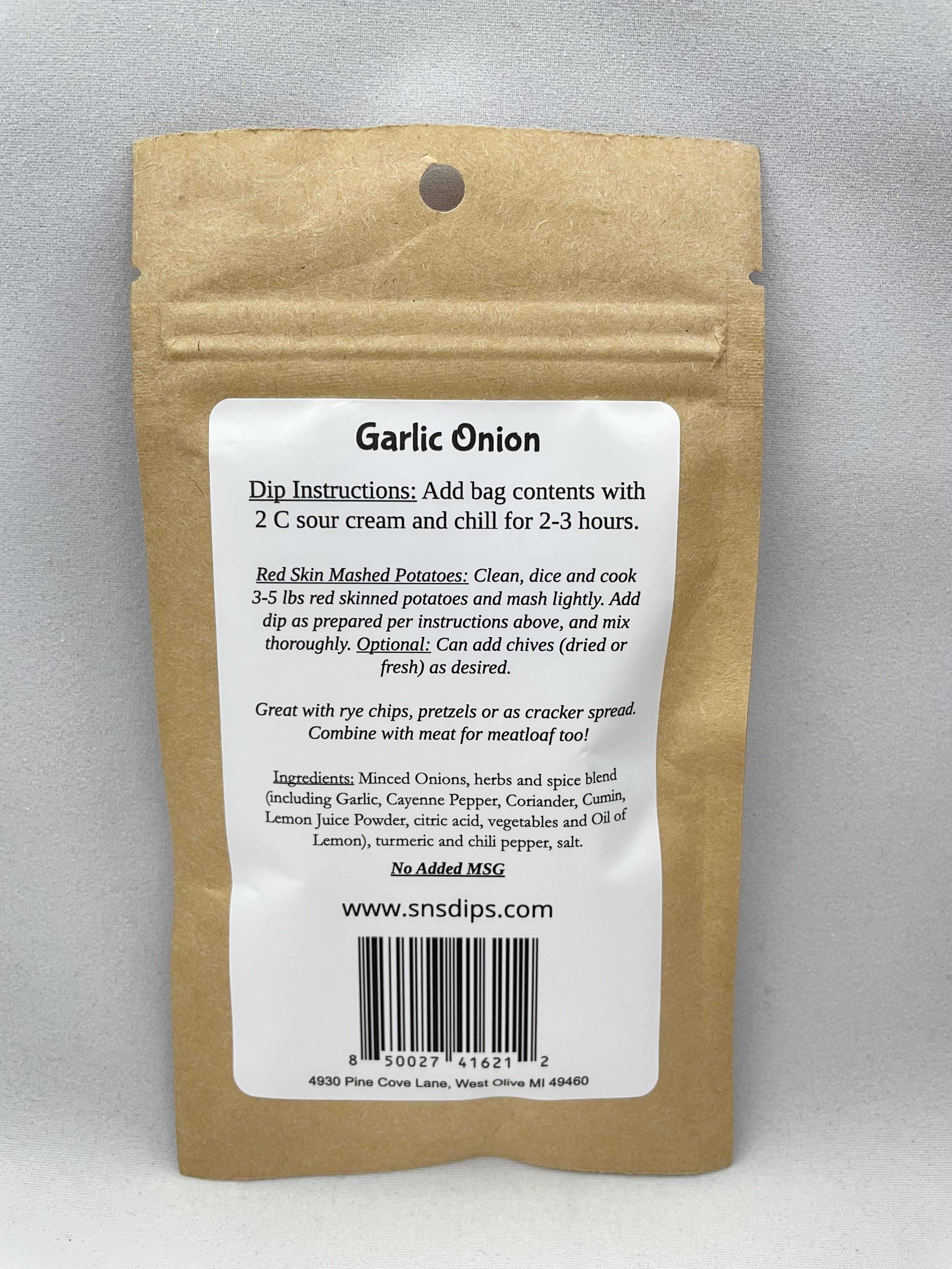 SnS Dips - Wholesale Dip - Garlic Onion Dip Mix1