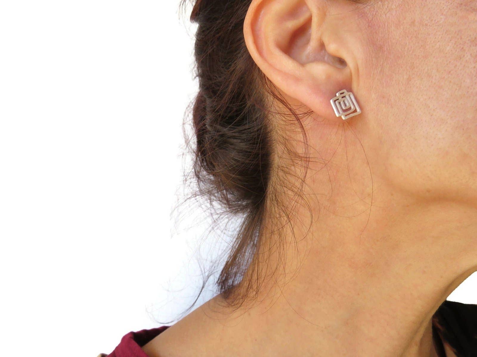 Kimya Joyas - Wholesale Stud/Post Earrings - Architectural Silver Stud Earrings1