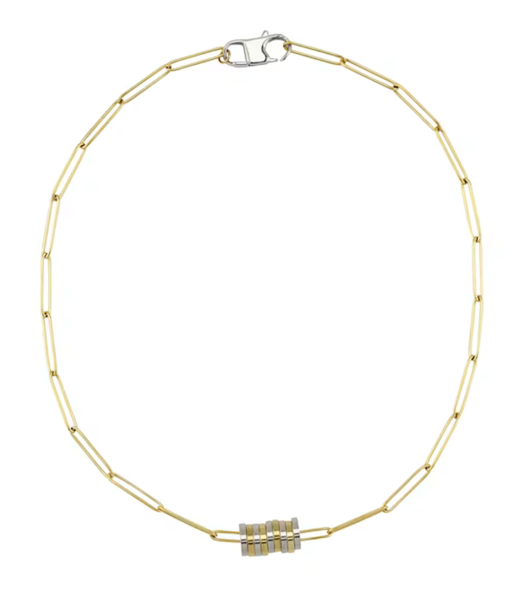 HoopLa – wholesale Link & chain necklace – Mia Paperclip Necklace-Pavé Rings-Stainless Steel- 14K CZ6