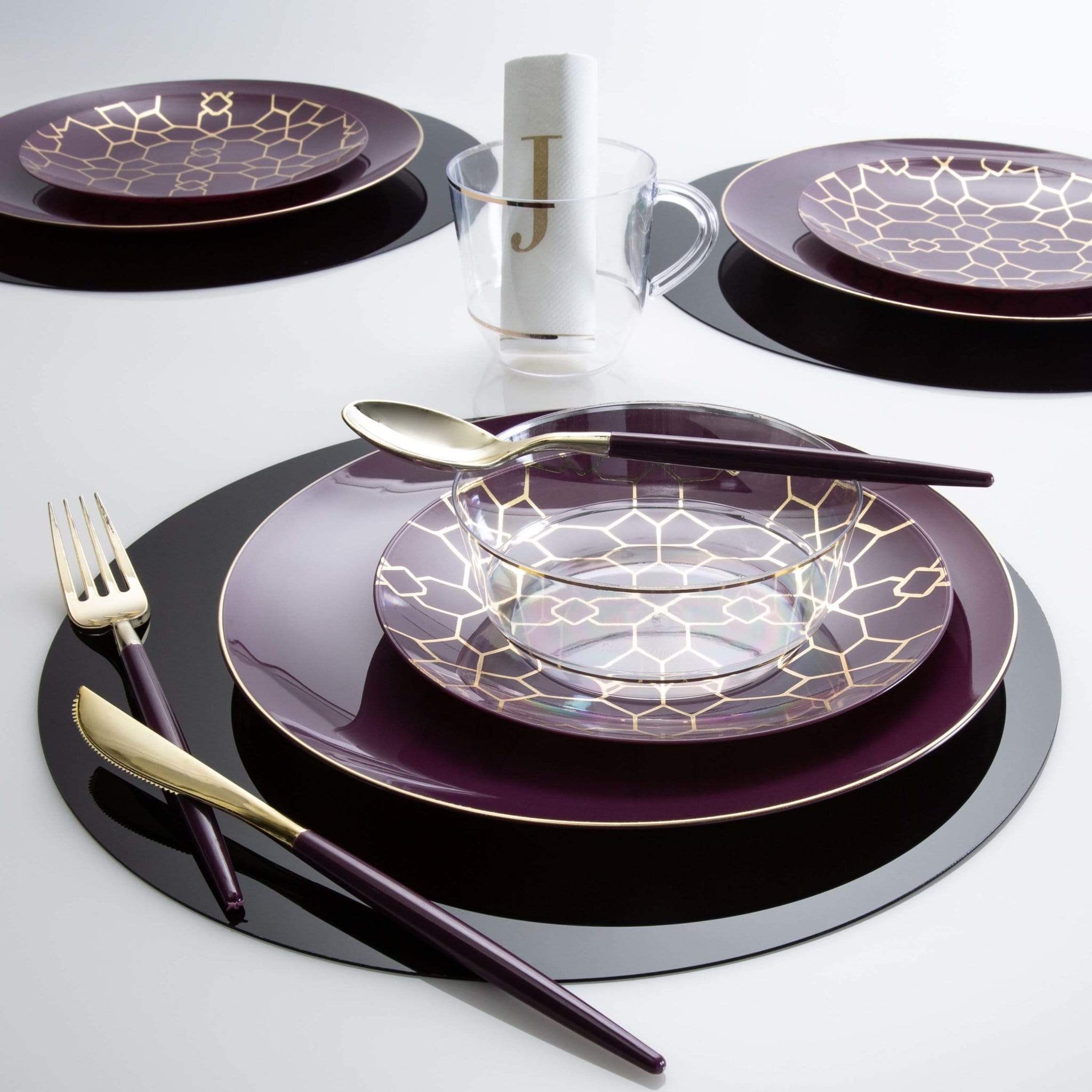 Luxe Party - Venta al por mayor Bajoplato - Placa cargadora con espejo negra redonda y liviana de 13 pulgadas | 1 carga3