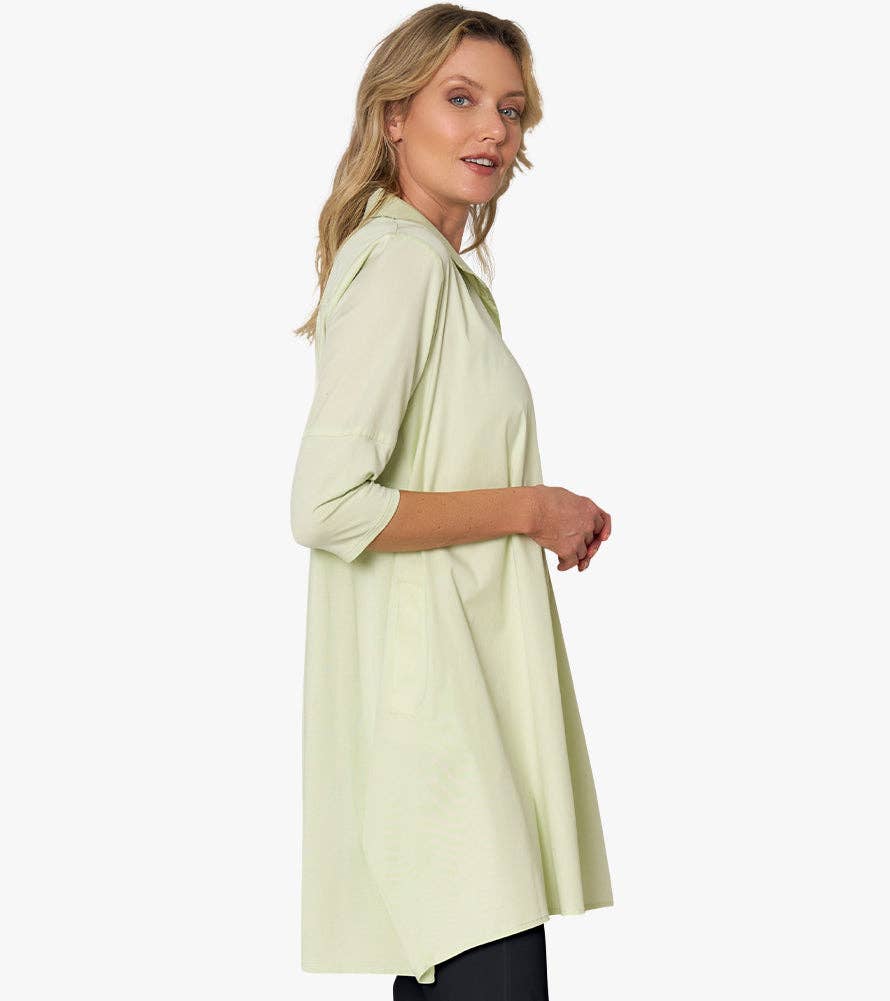 Stella Carakasi - Wholesale Tunic - Women's - Women's 3/4 Sleeve A-Line Cotton Poplin Tiburon Tunic Icon18
