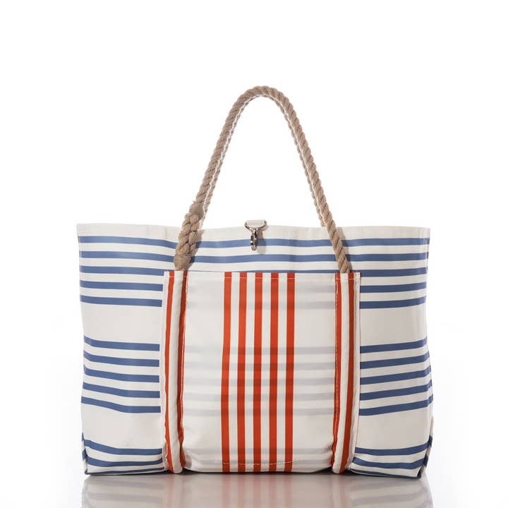 Picnic Stripe Pier Tote for wholesale by Sea Bags