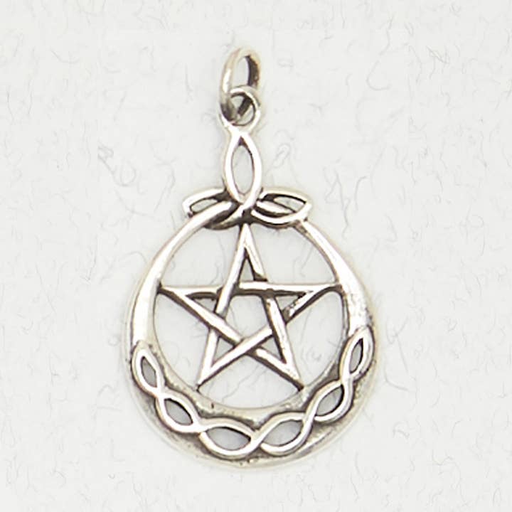 Sterling Silver Pendant - Pentacle with Trinity Knot for wholesale by Nirvana LLC