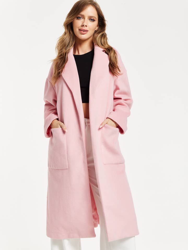 Liquorish Långlinjerock med bälte i rosa för wholesale av Liquorish