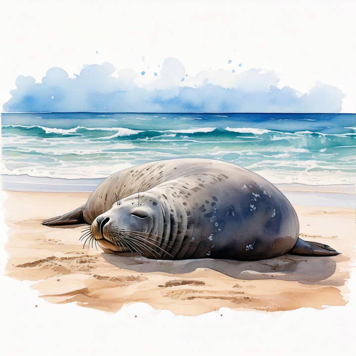 Sleeping Monk Seal Coaster • Made in Hawaii for wholesale by WHIRLED PLANET
