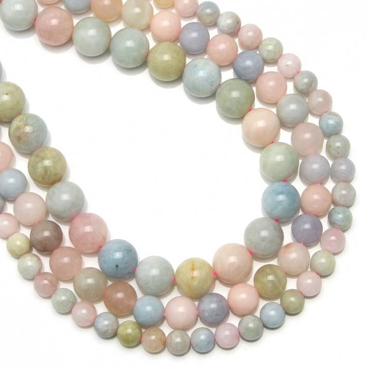 Perles de béryl : émeraude, aigue-marine, morganite et héliodore. pour la vente par UniArt