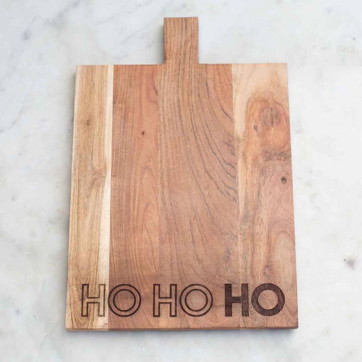 HoHoHo Serving Board Natural 12x18 for wholesale by The Royal Standard