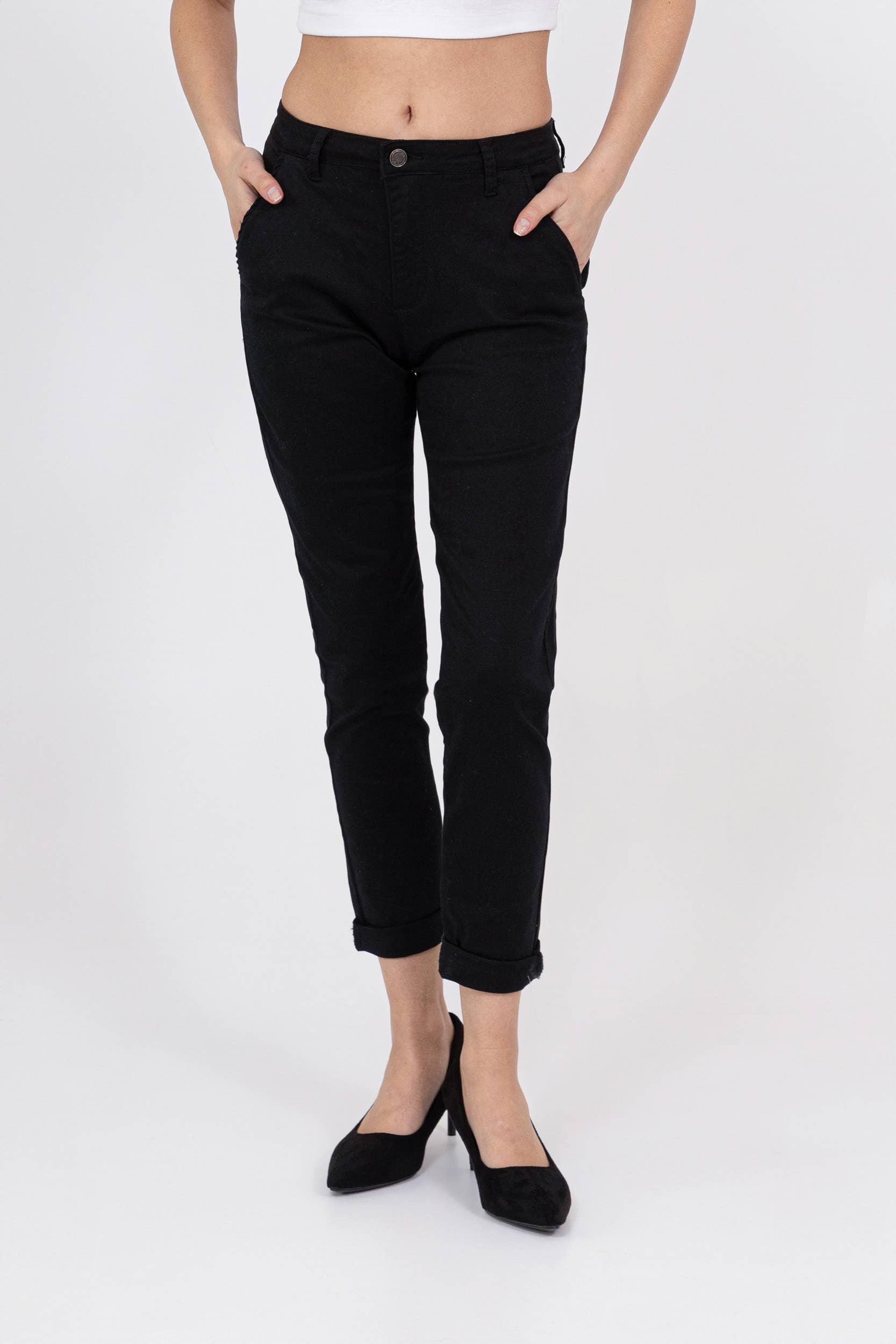 Nina Carter - Vente Pantalon – femme - Pantalon chino stretch taille haute confort Nina Carter J2503