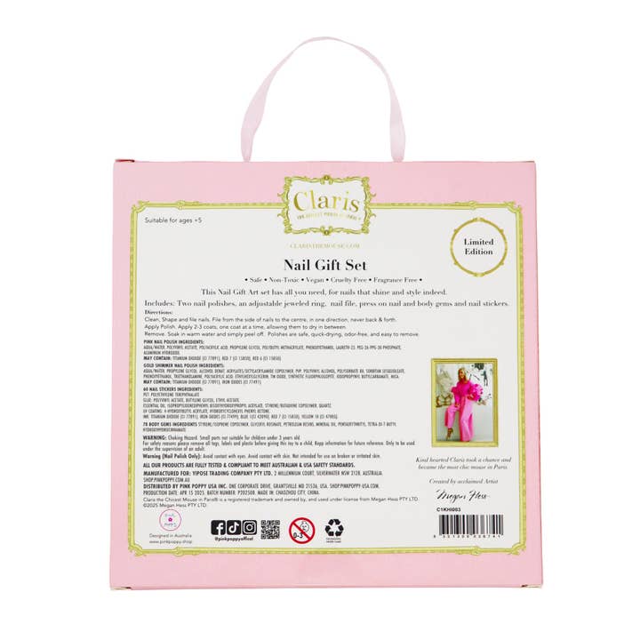 Pink Poppy USA - Wholesale Nail Polish - Kids - Claris the Chicest Mouse in Paris Nail Gift Set | Pack of 110