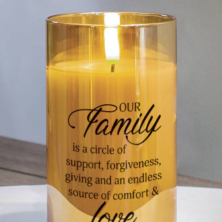 Bougie LED Notre famille est Circle 5in Gold pour la vente par Dicksons