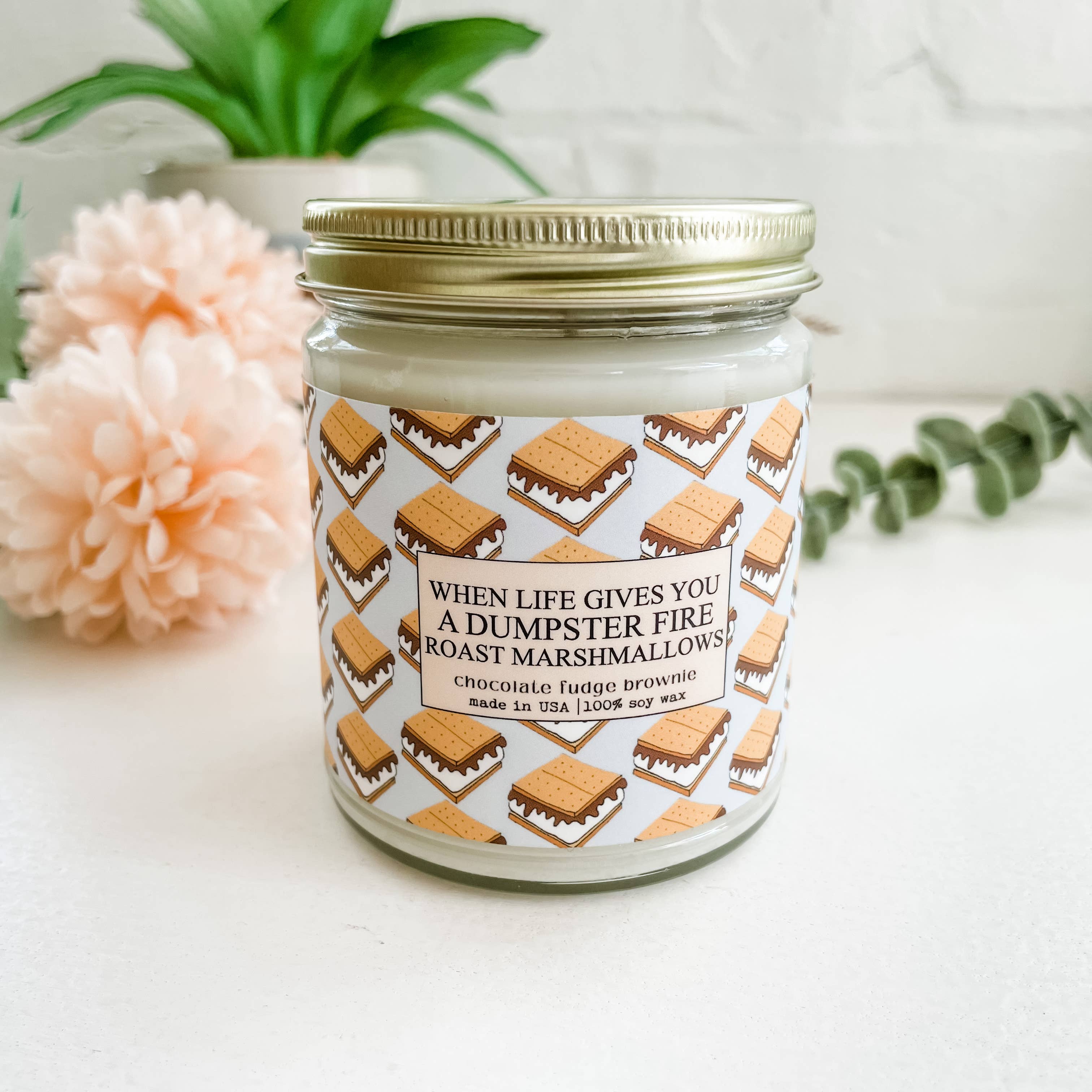 Moonlight Makers - Wholesale Jar/filled candle - Funny Dumpster Fire Candle - 100% Soy, 9oz Jar1