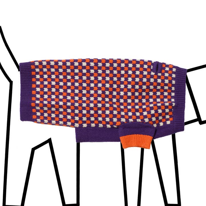 Lila/Orange Rutig Hundtröja för wholesale av Ware of the Dog