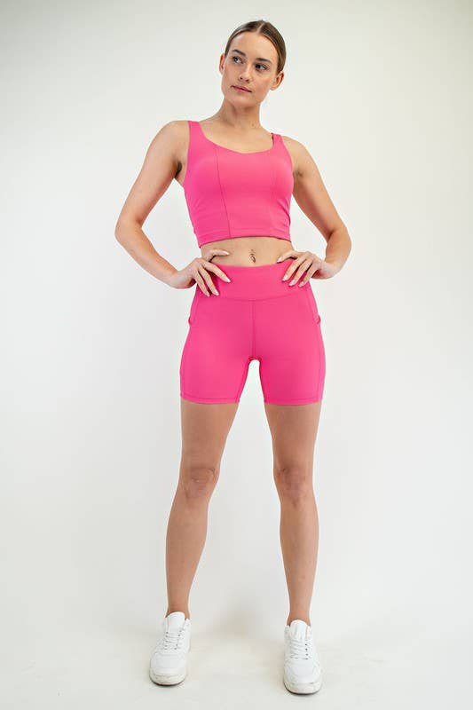 Sunday Morning – wholesale Träningsshorts – Dam – P7663PL37-PLUS SIZE SLIM FIT NYLON RIB 6IN BIKER29