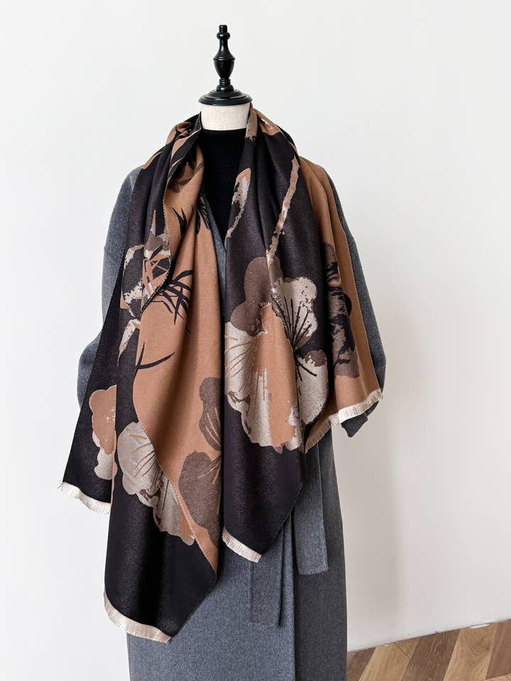 Black / Tan Dragonfly Reversible Wrap for wholesale by Winding River