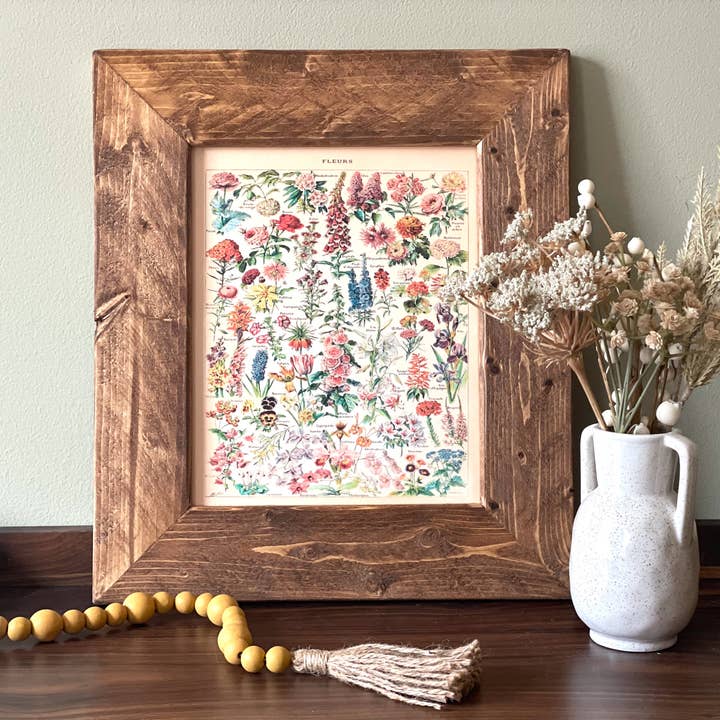Swinford Designs - Wholesale Art Print - Fleurs Vintage Flower Chart - Choose Frame Size & Color5