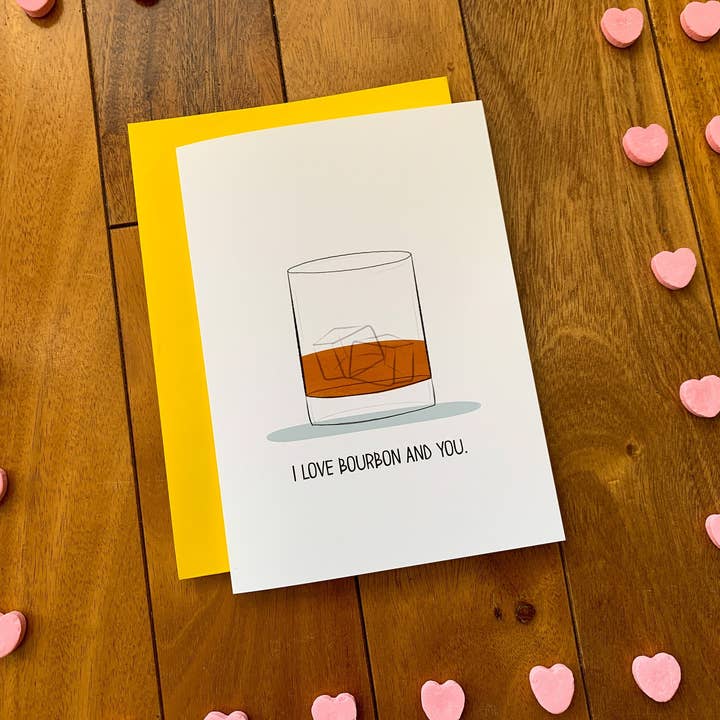 Jeg elsker Bourbon og dig kort af StoneDonut Design for engroshandel hos Stone Donut Design, LLC