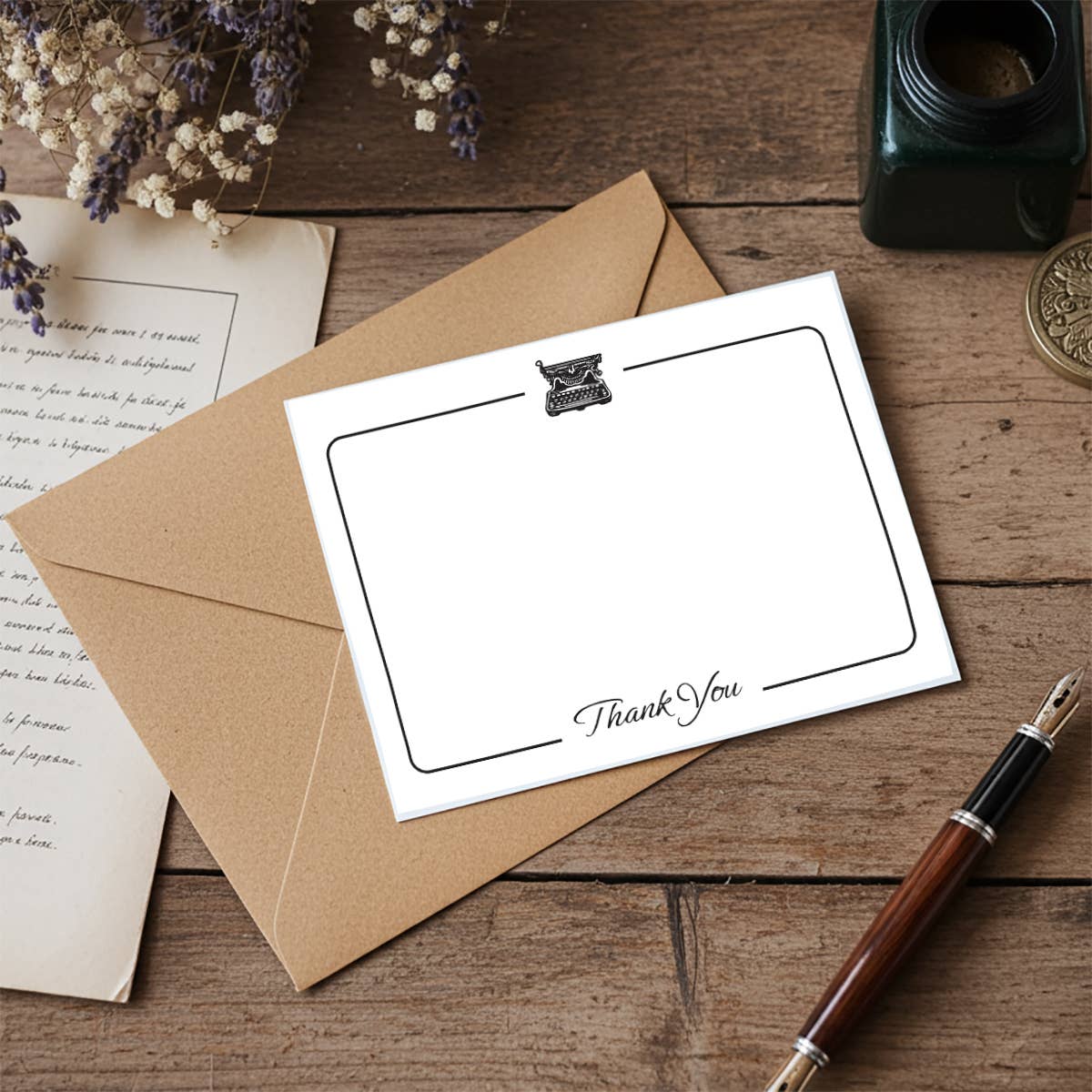 Freund Mayer & Co. - Wholesale Stationery/Notecard Set - Thank you Boxed Flat Note Card Set with Vintage Symbols 8/8 9