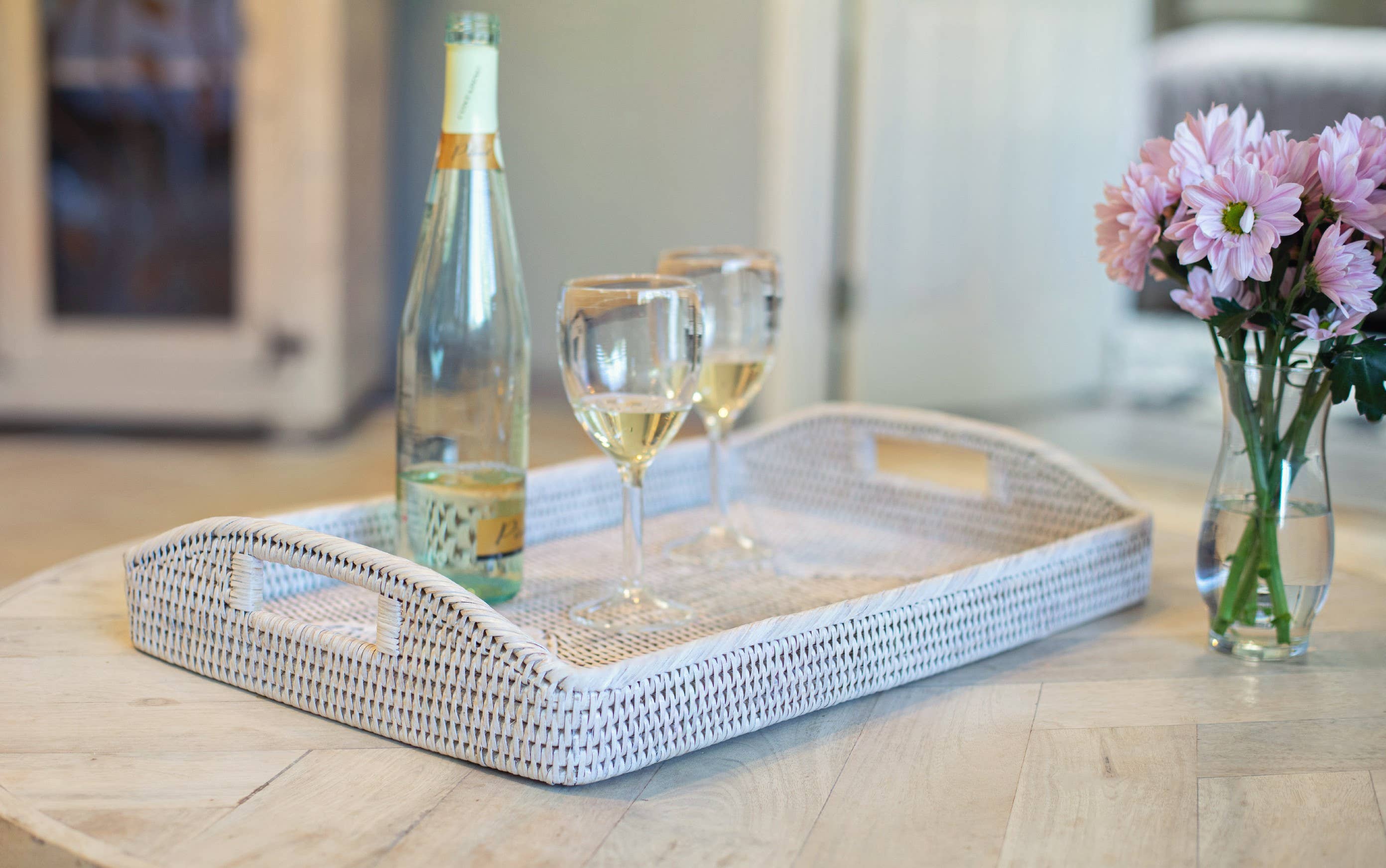 Artifacts Trading Company - Wholesale Serving Tray - Rectangular Rattan Serving Tray – High Handles7