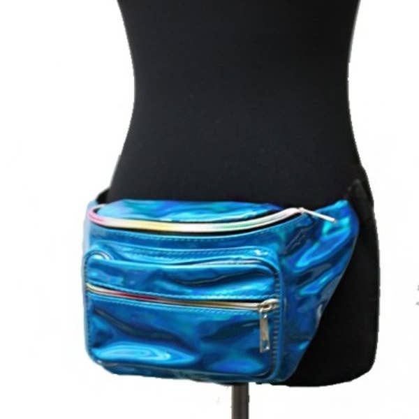 Cap Zone - Wholesale Belt Bag - Women's - Iridescent Metallic Hologram Bum Bag Fanny Pack3