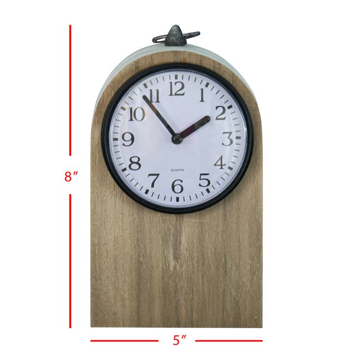 Foreside Home & Garden - Wholesale Desk Clock - Maxwell Rustic Wood Battery Operated Tabletop Clock3