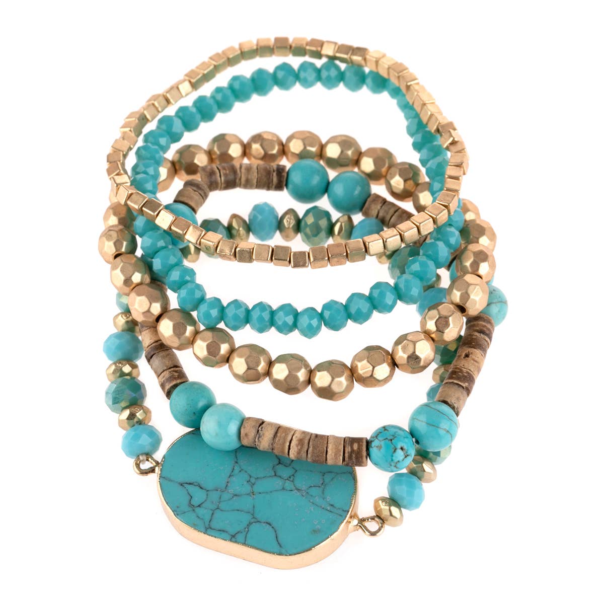 MYS Wholesale Inc - Wholesale Charm/Dangle Bracelet - Mixed Beads With Stone Charm Bracelet6