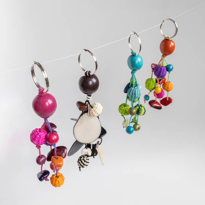 Porte-clés Iraca & Tagua SML Fiesta pour la vente par Belart Fair Trade