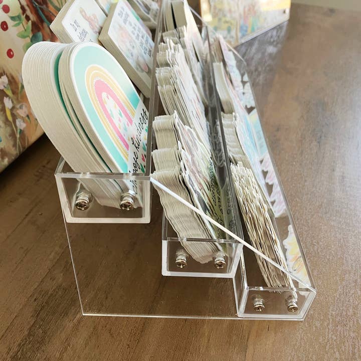cottage + crown - Wholesale Retailer Display Stand/Case - 3 Tier Vinyl Sticker Acrylic Display Stand 12 3/8"