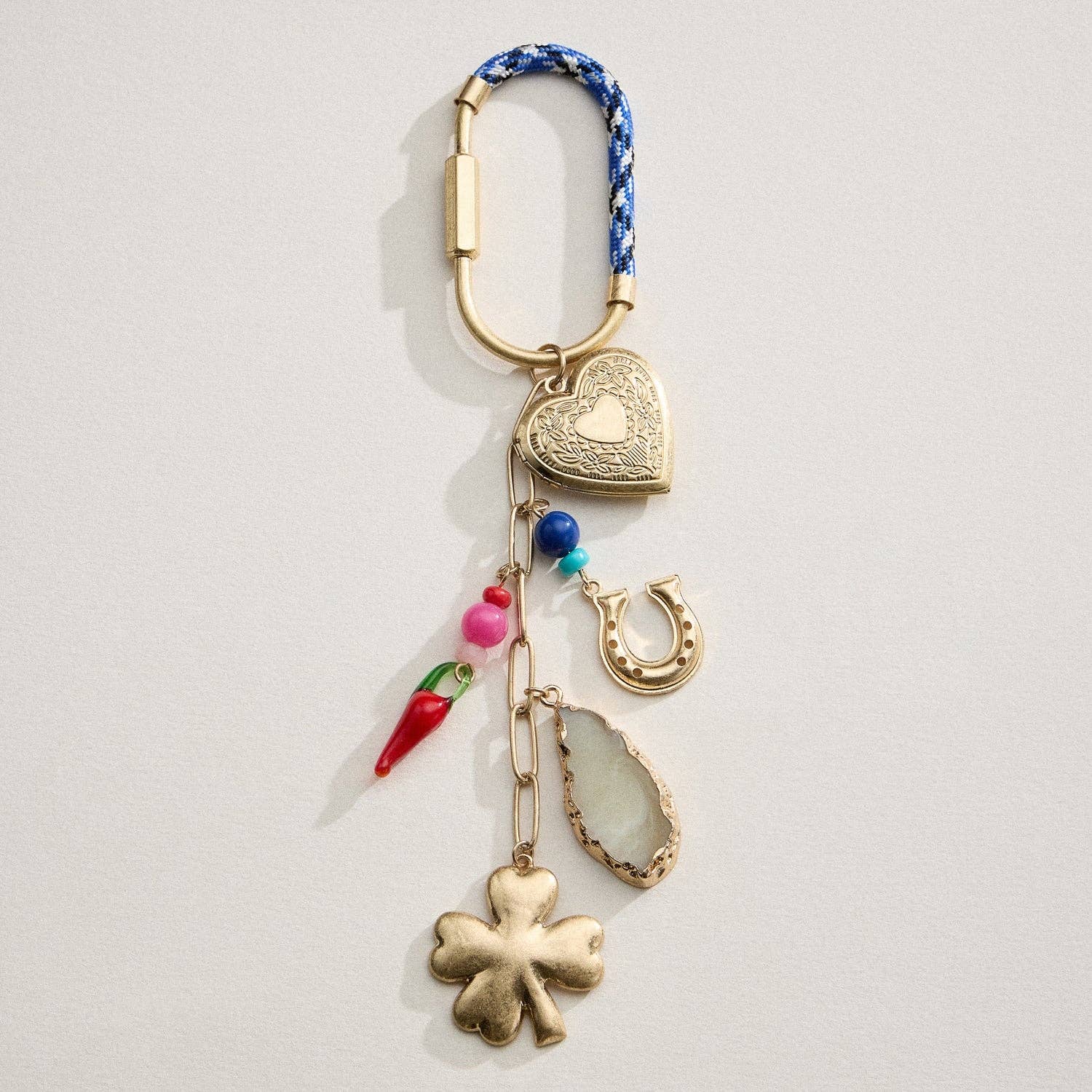 Lilla Haven - Wholesale Purse/Bag Accessory - Unisex - Lucky Charm Keychain with Heart, Clover and Horseshoe1