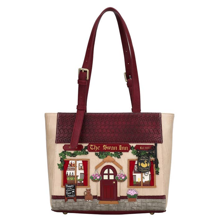 The Swan Inn Pub Shopper taske for engroshandel hos Vendula London Ltd