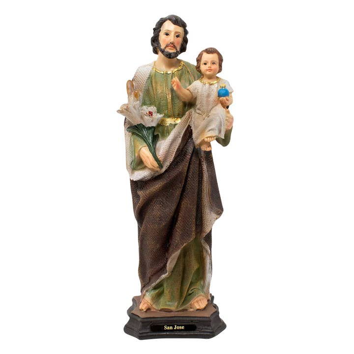 MrcjSales - St. Joseph Canvas Resin Statue | Multiple Sizes | Sacred Home Decor | San Jose Inscription for wholesale by mrcjsales