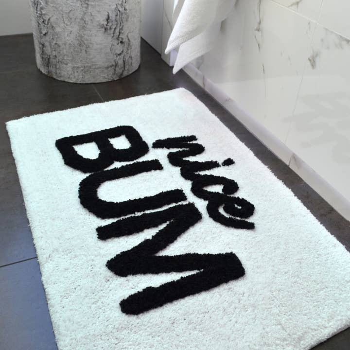 Allure Bath Fashions - Wholesale Bath Mat - Nice Bum Slogan Bath Mat - Non Slip Super Soft Bathroom Rug