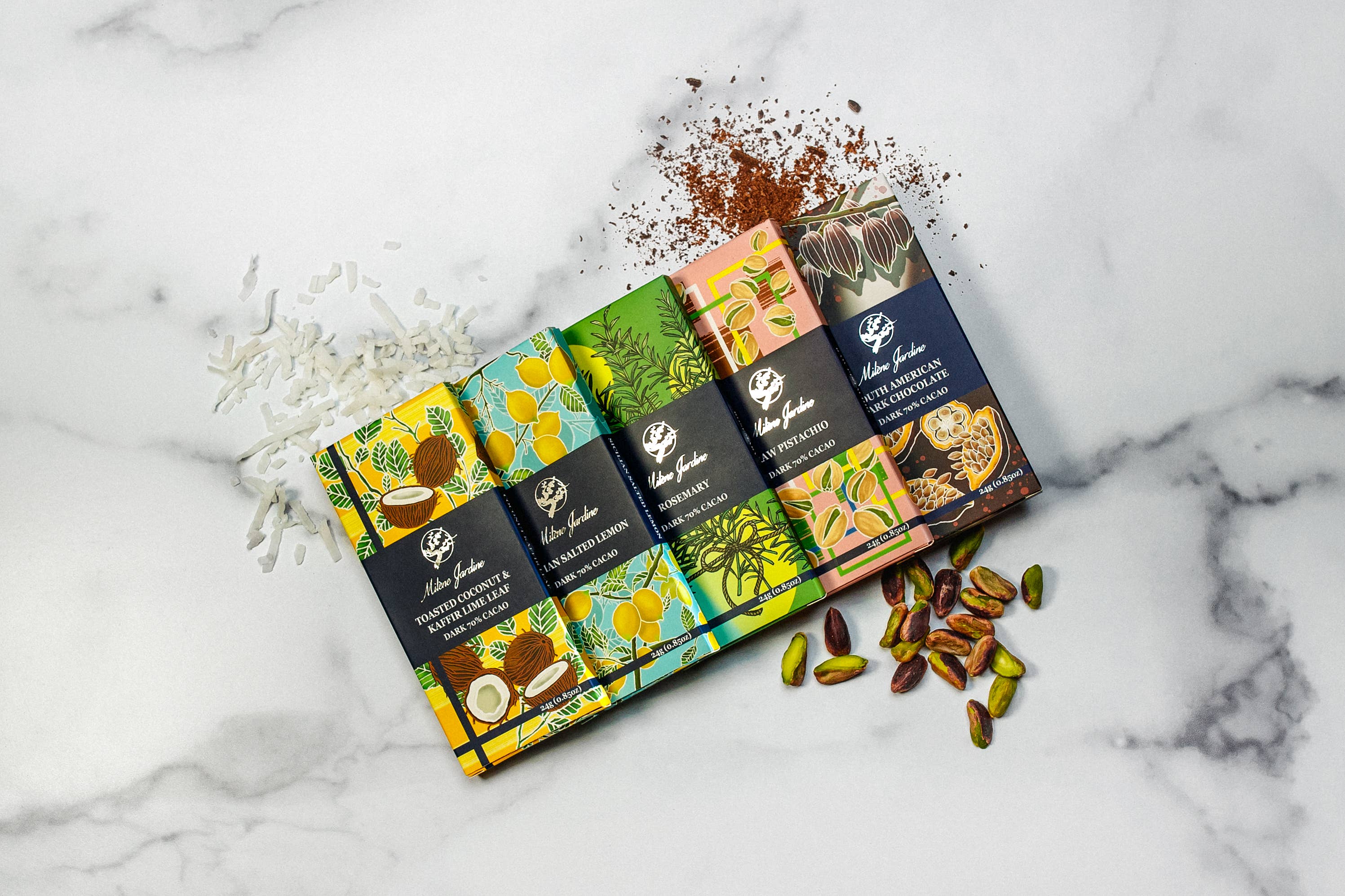 Milene Jardine Chocolatier - Vente Barre chocolatée - Assortiment international de tablettes de dégustation de chocolat1