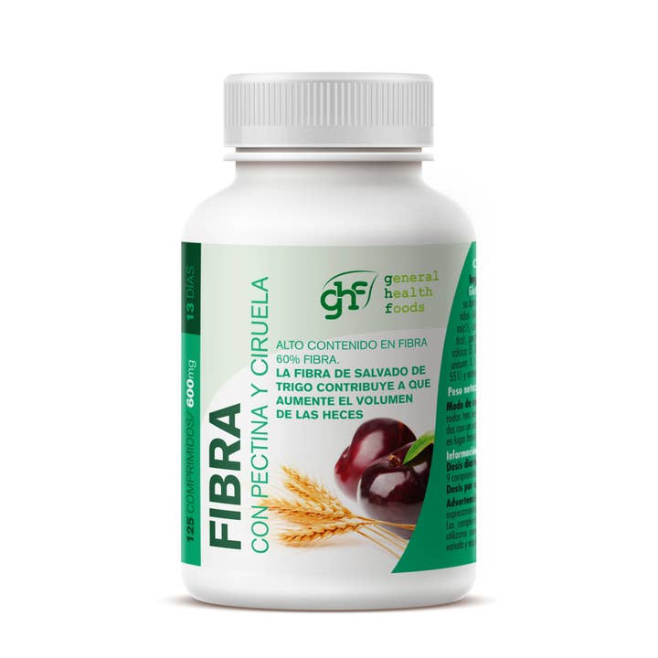 Pridahofarma - Venta al por mayor Suplementos/vitaminas para beber - GHF Fibra con Pectina y Ciruela 125 comprimidos 600 mg