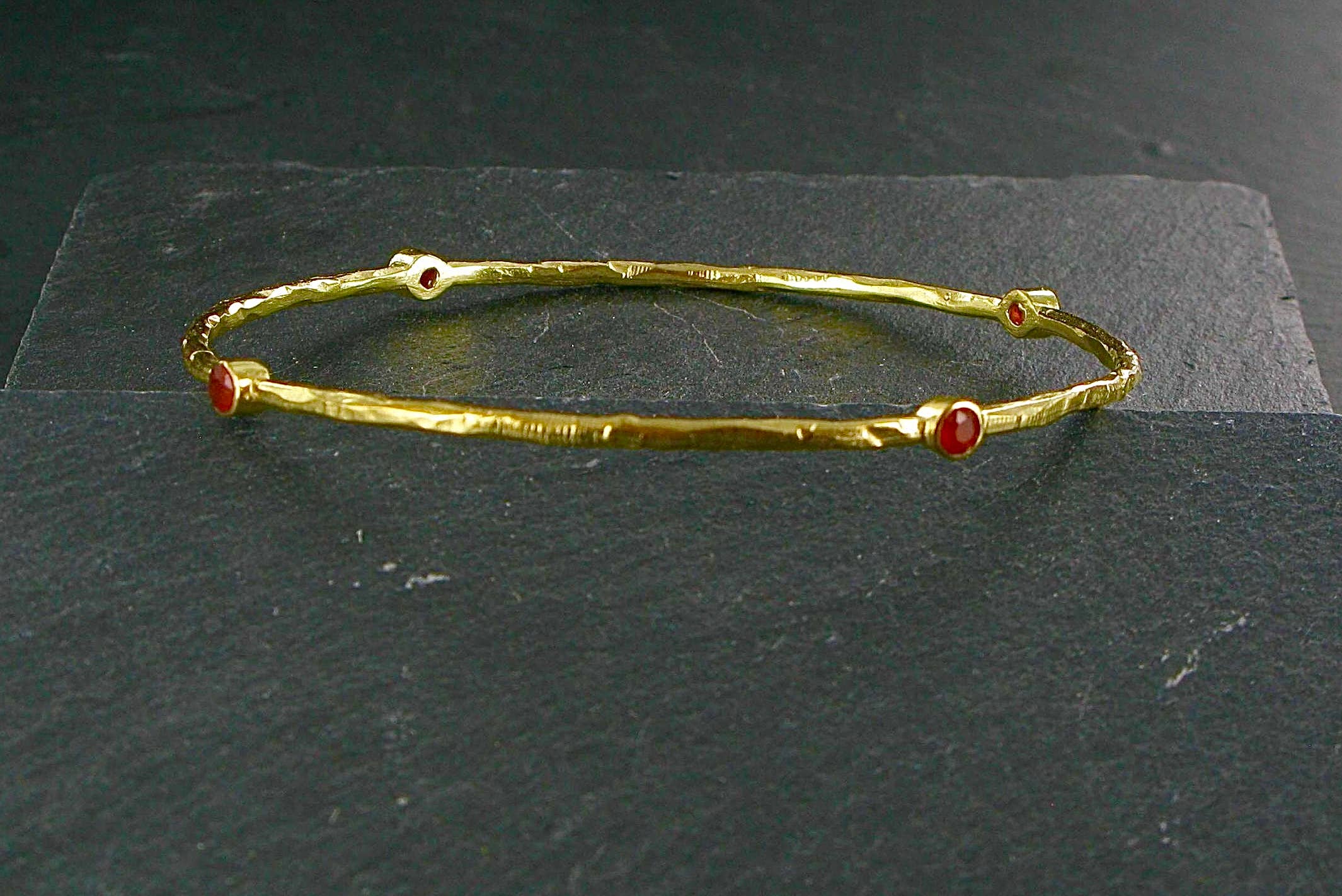 Siren Silver Ltd - Wholesale Bangle Bracelet - Fine Gold Plated Brass Stone Bangle8